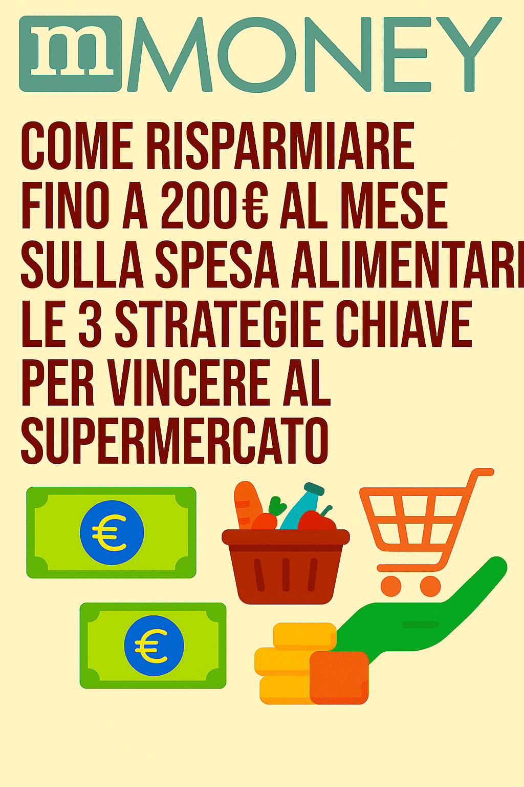 Con queste 3 strategie mirate (pianificazione, consapevolezza durante la spesa e gestione domestica), puoi facilmente risparmiare oltre 200€ al mese, per un totale annuale di 2.400€. Soldi che possono andare in vacanze, investimenti, educazione o... un piccolo sogno personale.