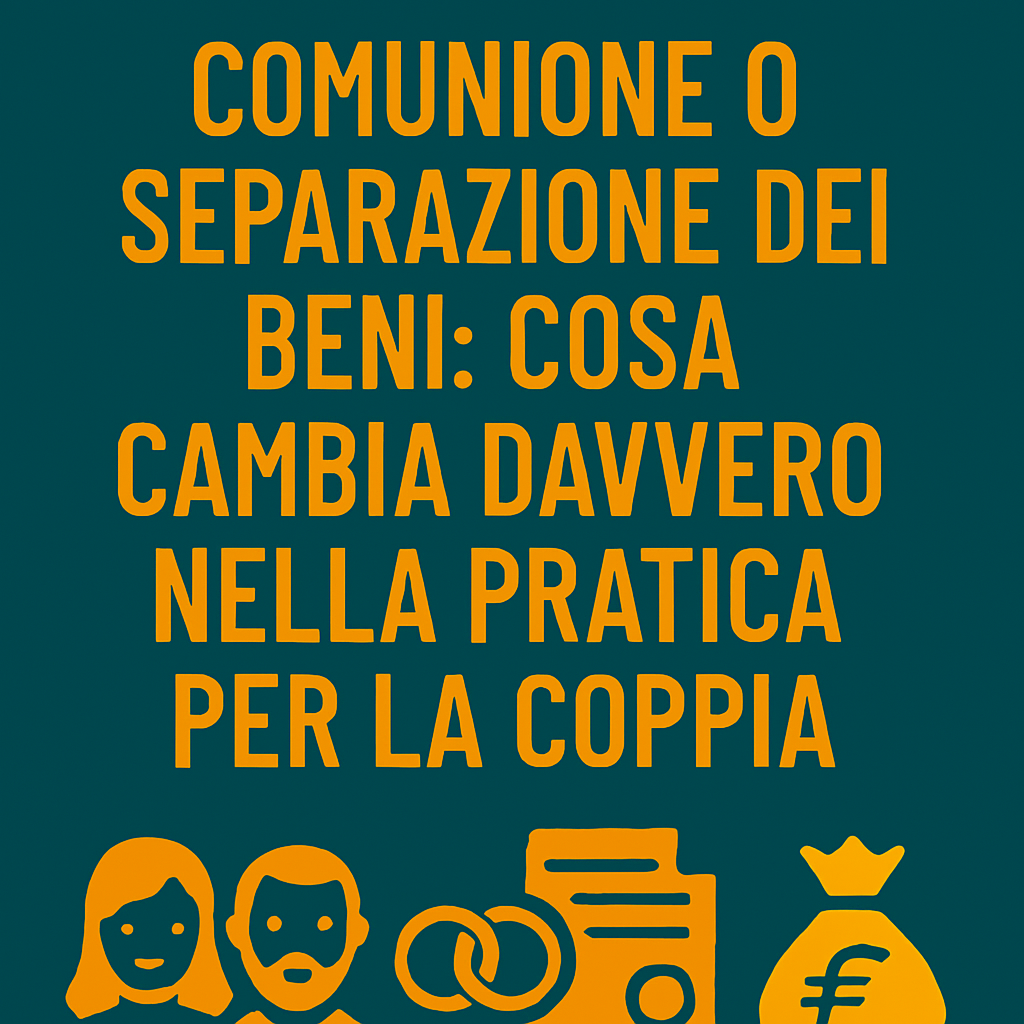 Comunione o Separazione dei Beni: Cosa Cambia Davvero nella Pratica per la Coppia