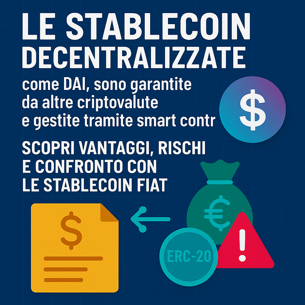Stablecoin decentralizzate: cosa sono, come funzionano e quali rischi comportano