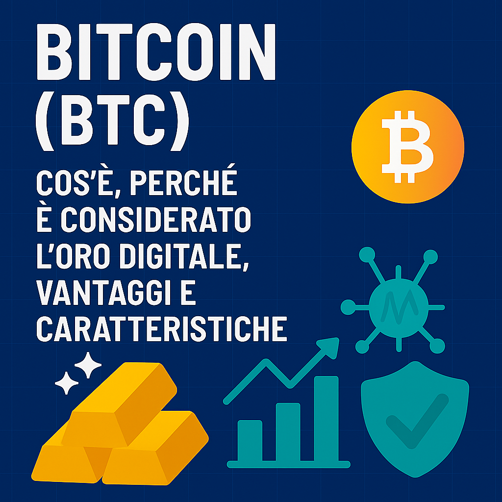 Bitcoin (BTC): cos’è, perché è considerato l’oro digitale, vantaggi e caratteristiche