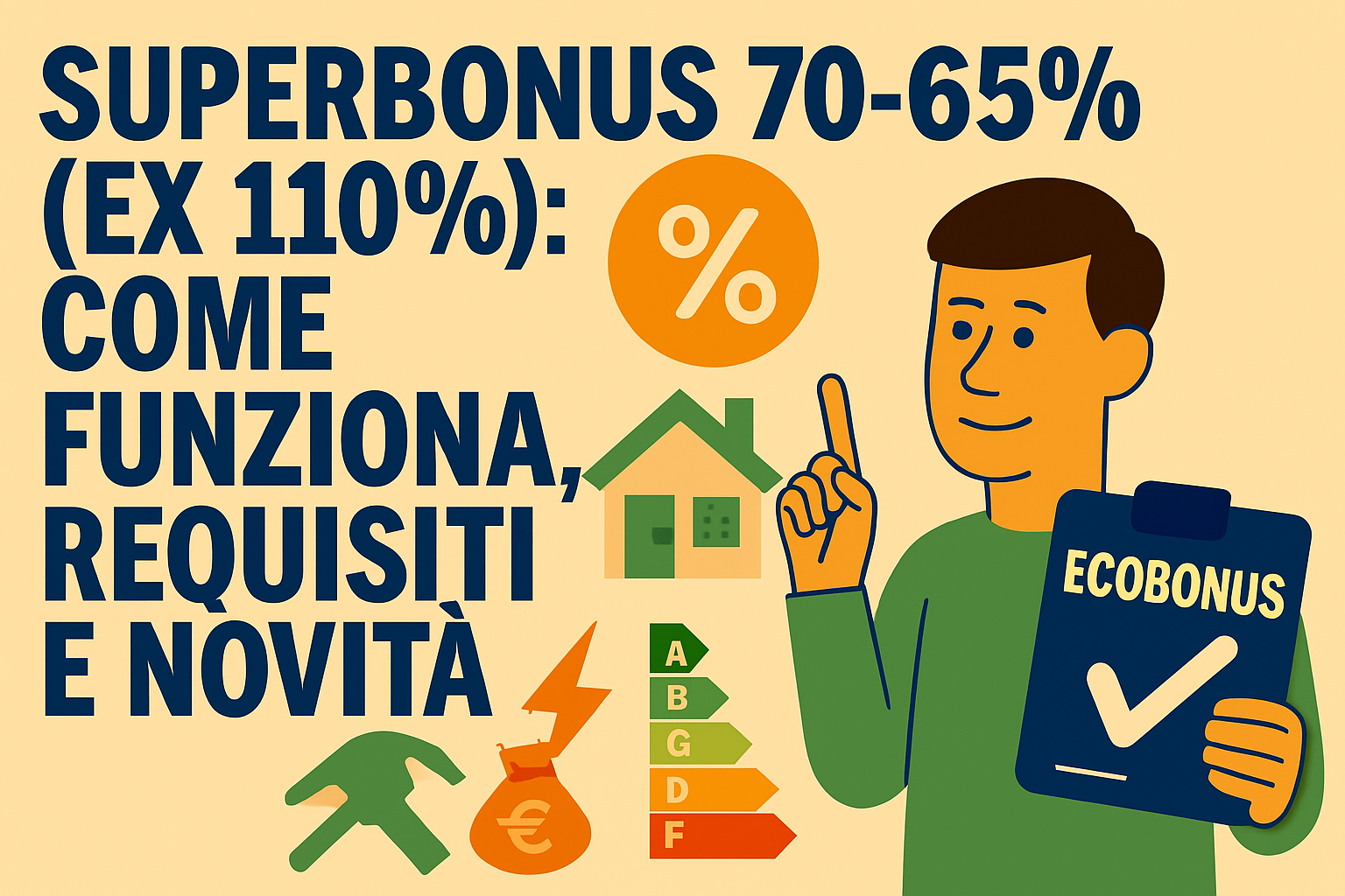 Superbonus 70-65% (Ex 110%): Come Funziona, Requisiti e Novità