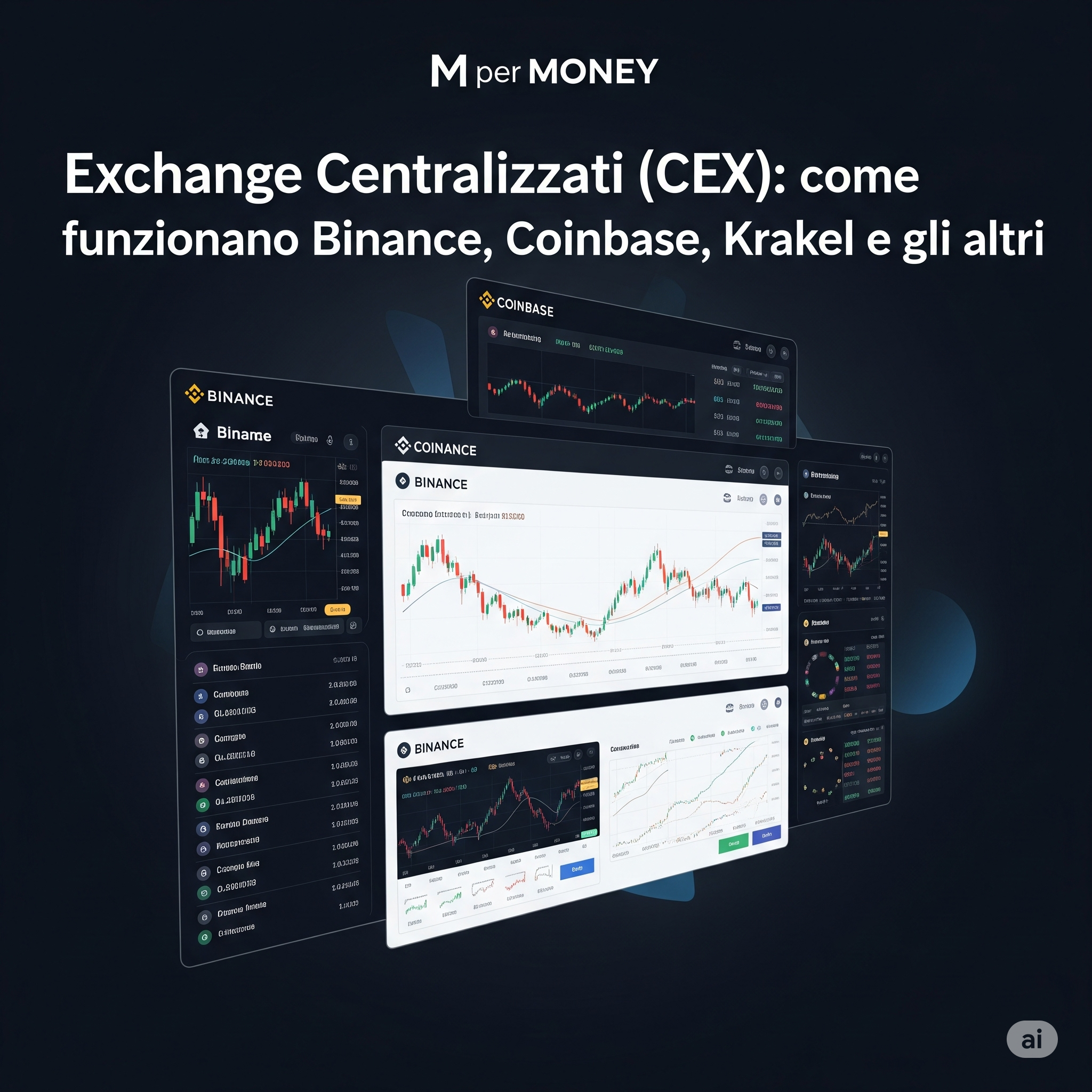 Exchange Centralizzati (CEX): come funzionano Binance, Coinbase, Kraken e gli altri