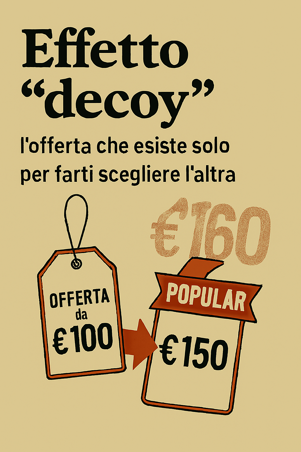 Effetto “decoy”: l’offerta che esiste solo per farti scegliere l’altra